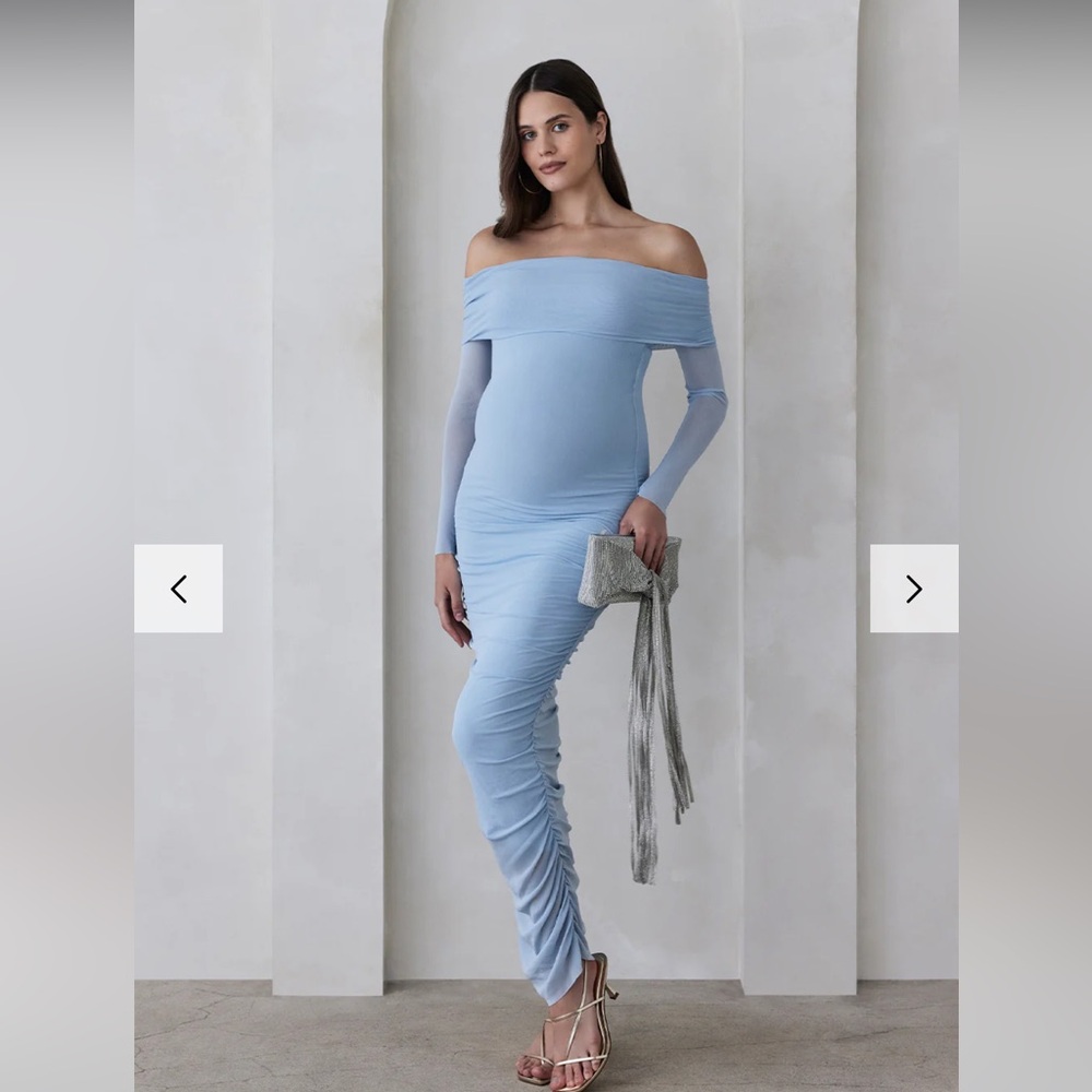 Bumpsuit Off The Shoulder Soft Mesh Dress
